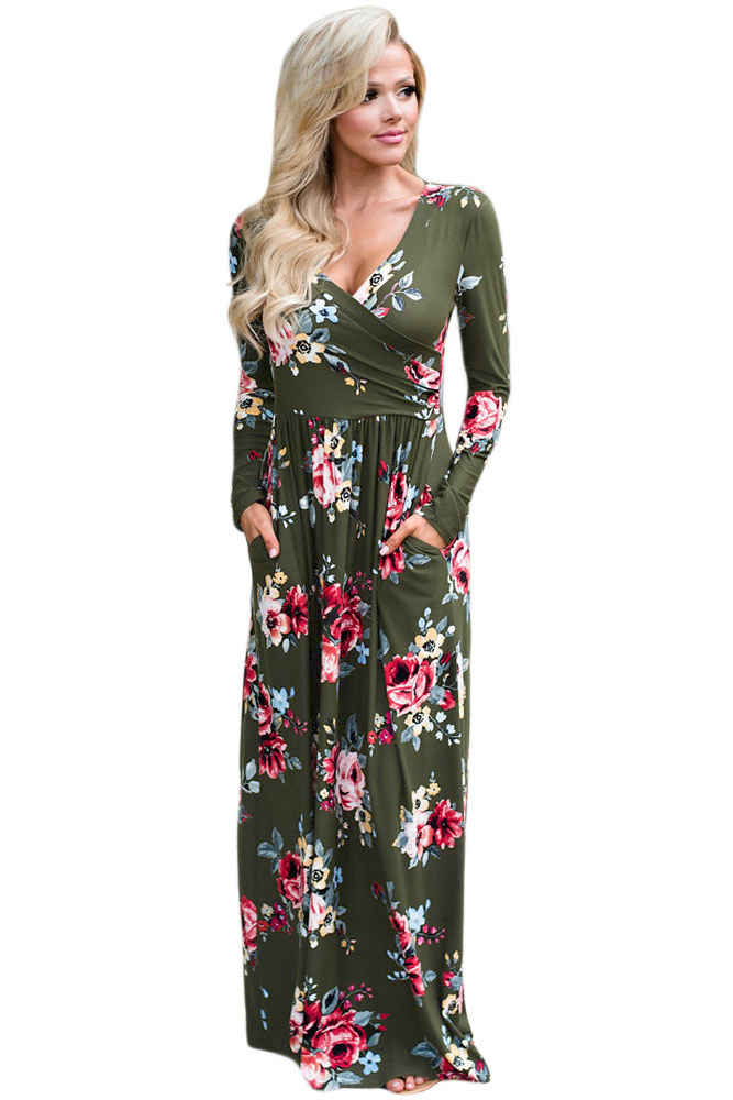 long sleeve maxi boho dress