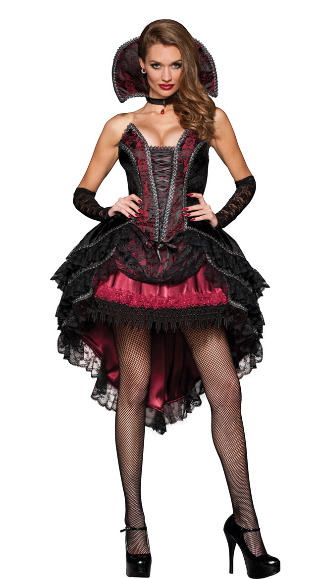 Vampiress Ladies Halloween Fancy Dress Womens Adults Vampire Costume Outfit