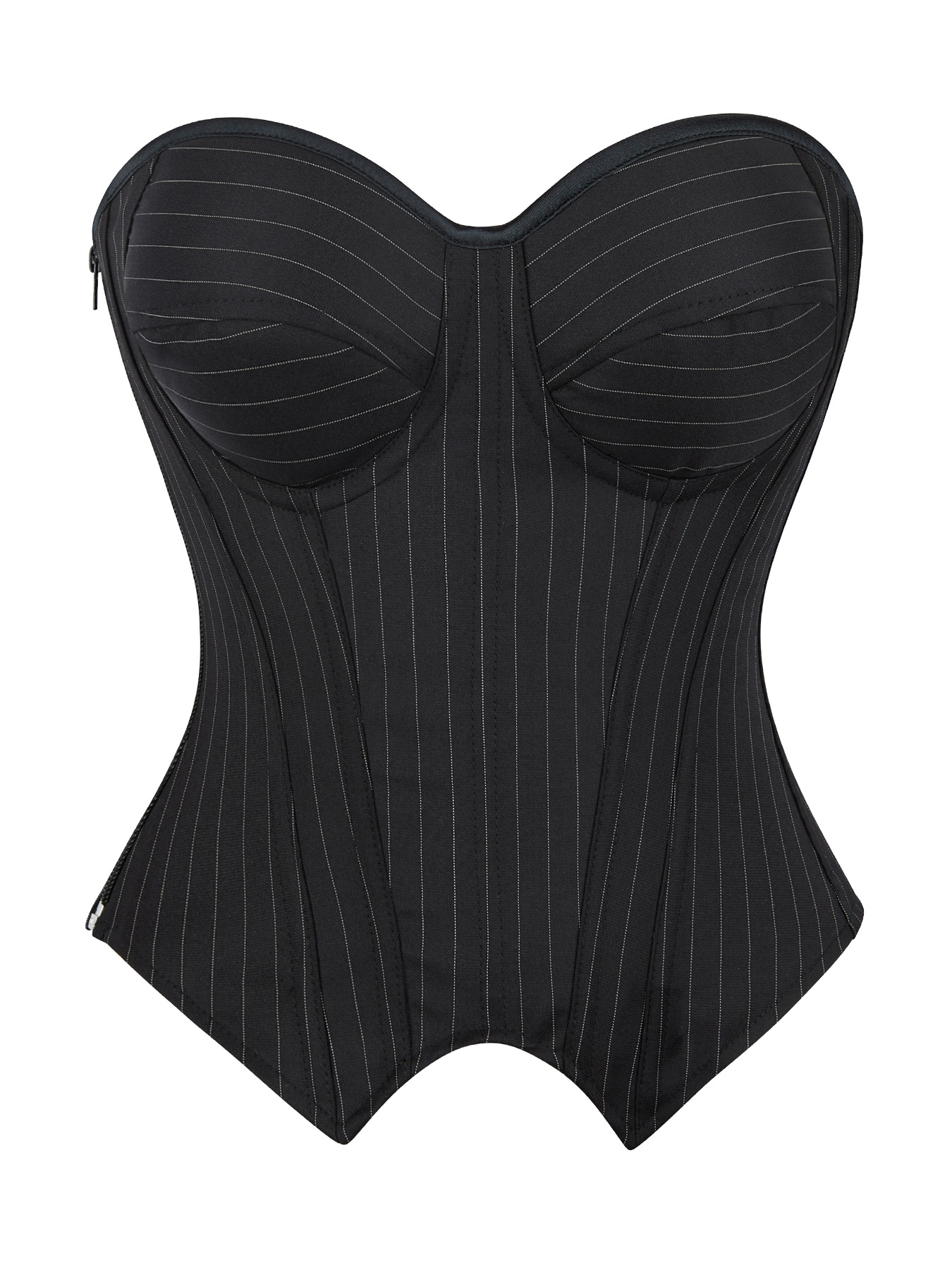 Elegant Striped  Corset Top for Women Vintage Lace Up Boned Strapless