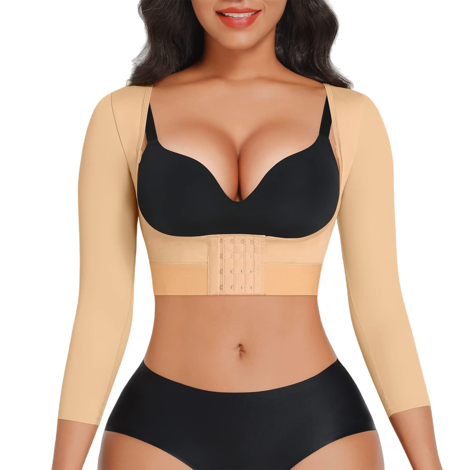 Womens Long Sleeve Posture Corrective Shaperwear Breast Support Shaper Bra
