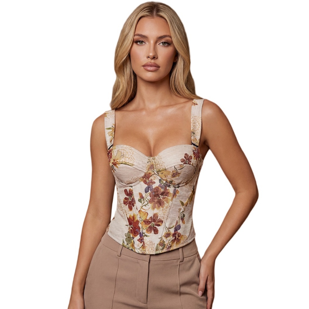 2026 Floral Tapestry Corset Top - Vintage Fishbone Slimming Shapewear