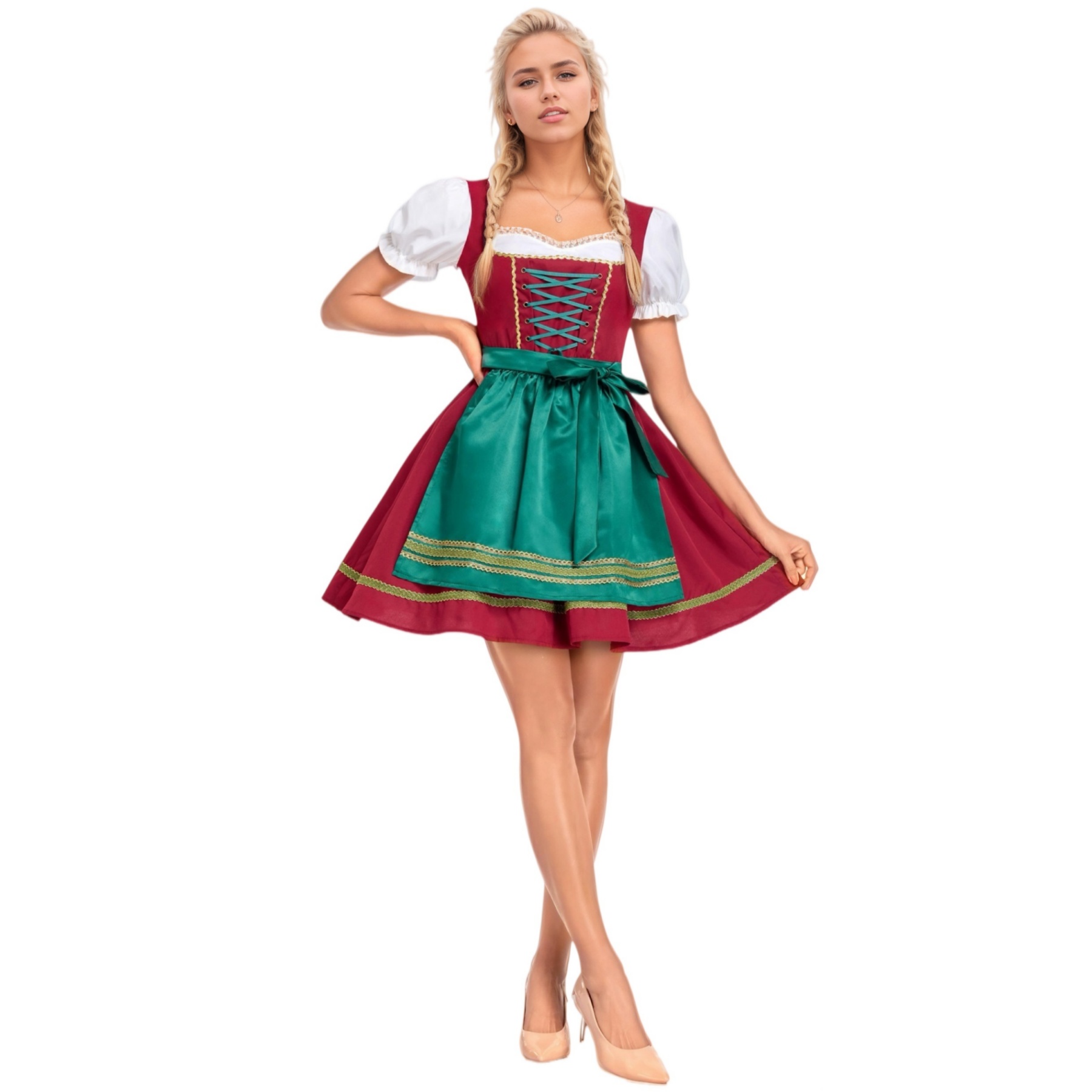 German Oktoberfest Dirndl Costume Munich Traditional Farmhouse Folk Dress